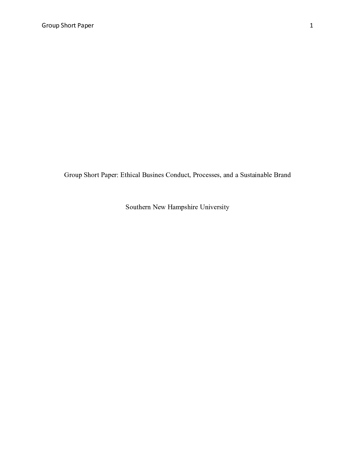 Preview image for Group Short Paper Ethical Busines Conduct, Processes, and a Sustainable Brand    Group Sho